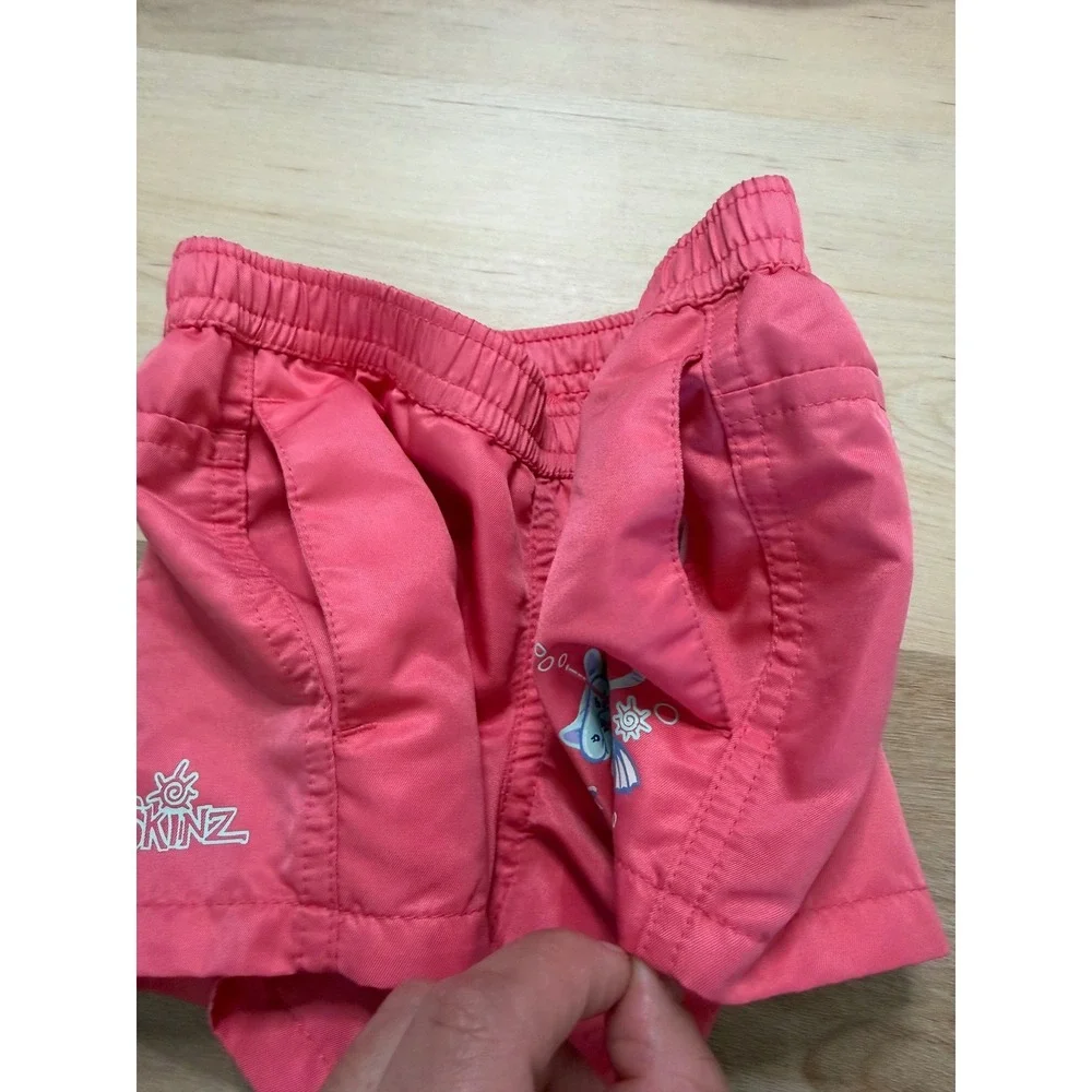UVSkinz Girls Pink Swim Trunks UPF 50+ Cat Snorkel Board Shorts 3T